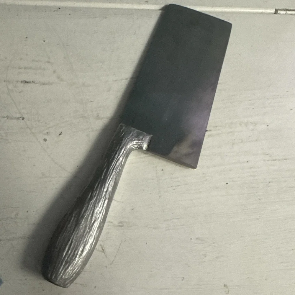 Vtg Meat Cleaver Butcher Knife Kitchen Cutlery‎ Heavy Handle A Rooster Emblem